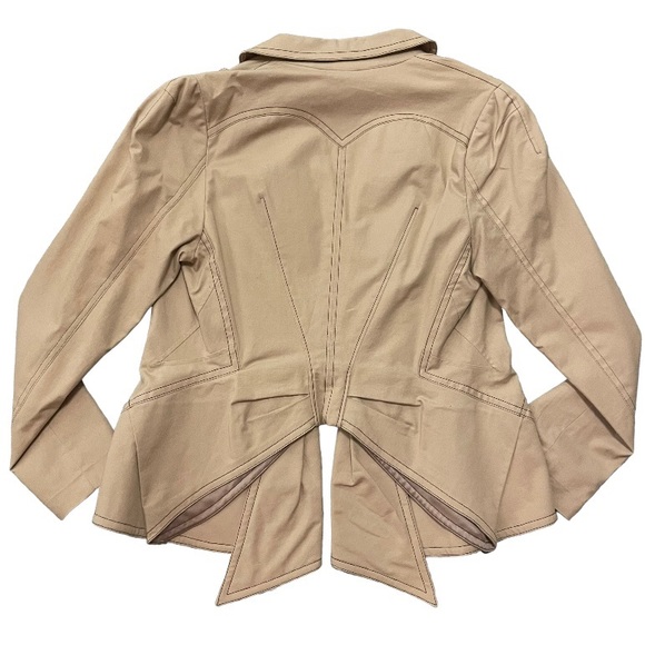 Tan jacket with bow detail - Picture 2 of 4